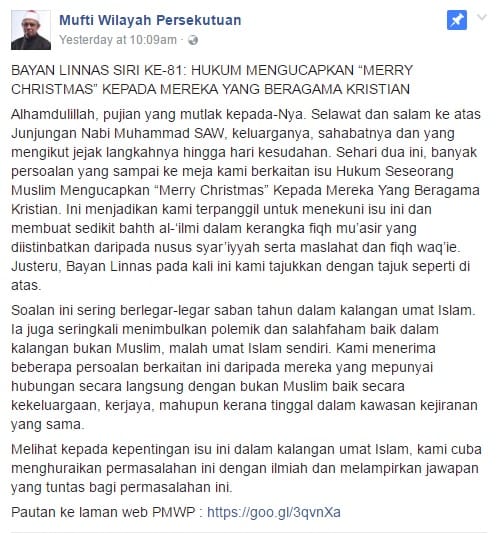 Mufti Wilayah Persekutuan Facebook Borak Ola